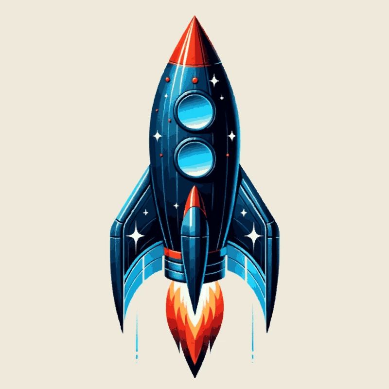 Fusée avec des étoiles | Astronef