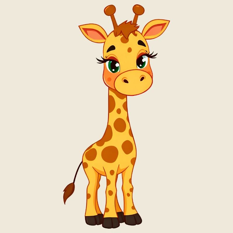 Giraffe: Yellow & Black Spots, Green Eyes