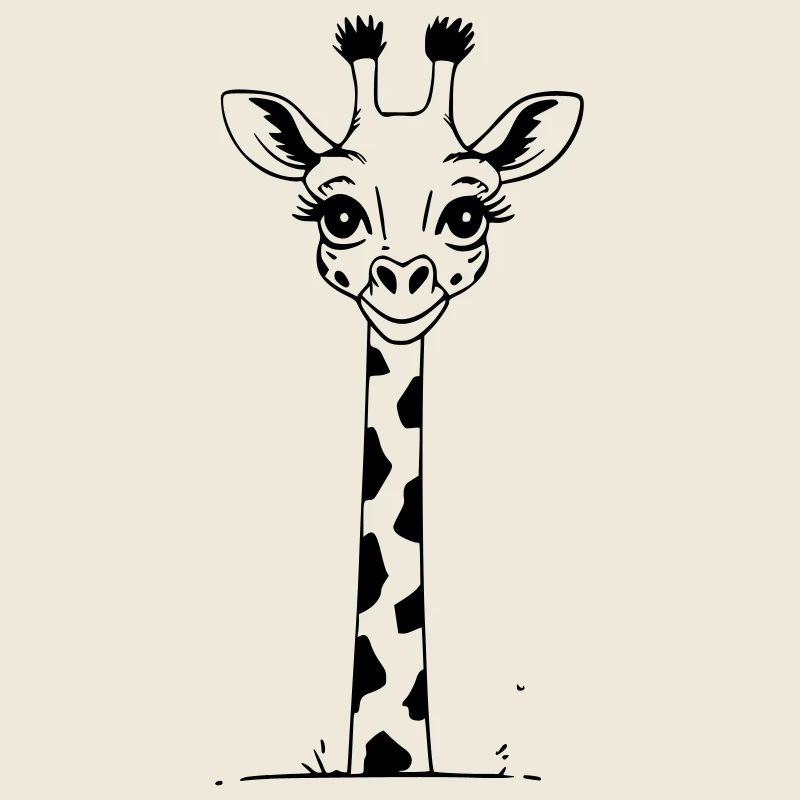 girafe de dessin animé mignonne comme illustration vectorielle