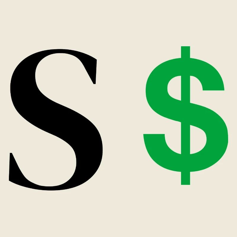 Buchstabe s Dollar