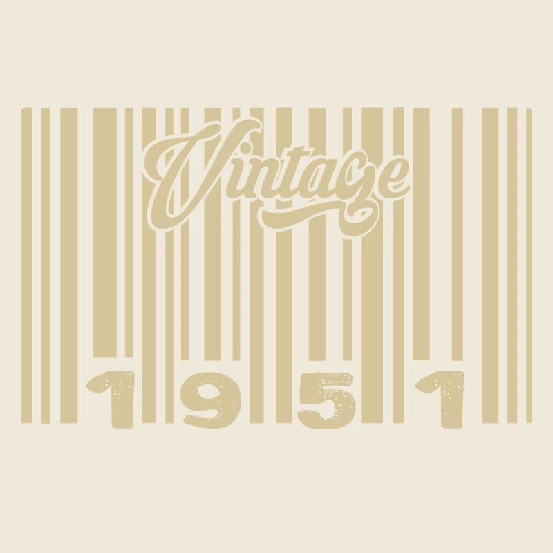 Vintage 1951 Barcode 1951: Year 2025.