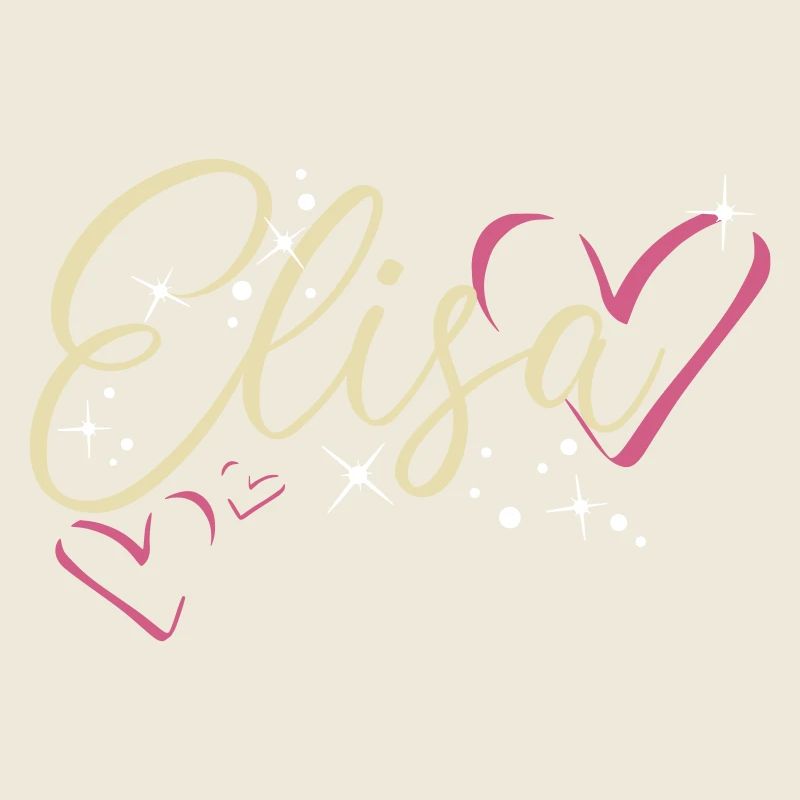 Elisa Nom Prénom Calligraphie Coeur
