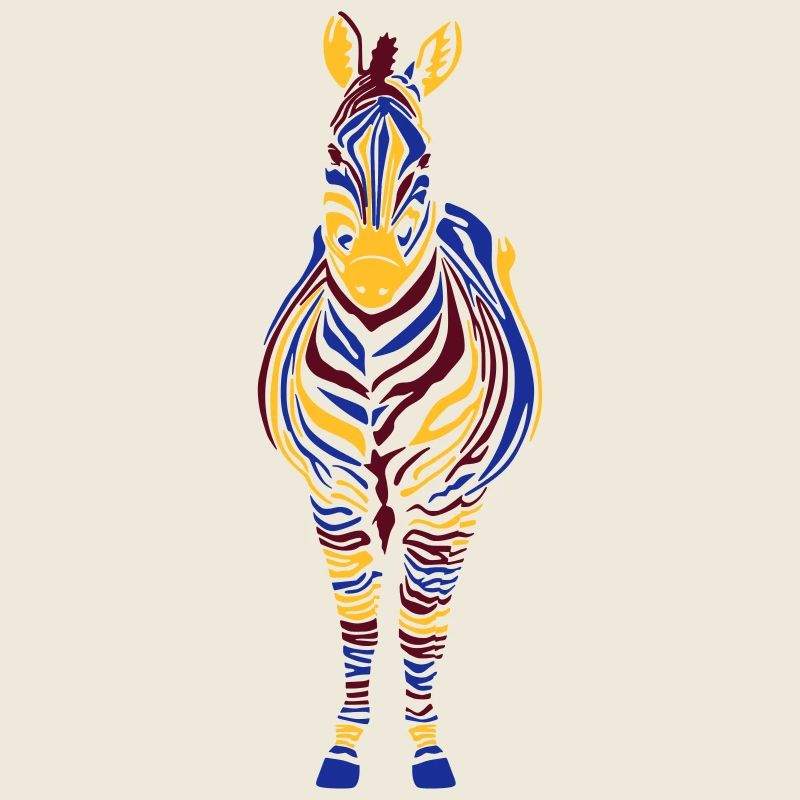 Zebra bunt 3-farbig