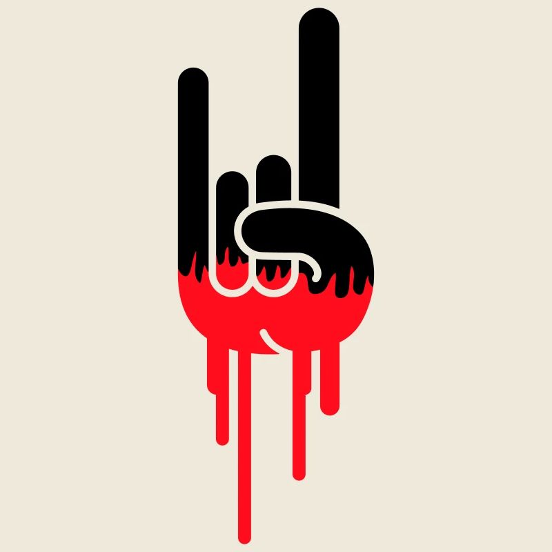 Heavy Metal Hard Rock Graffiti Cornes Geste de la main