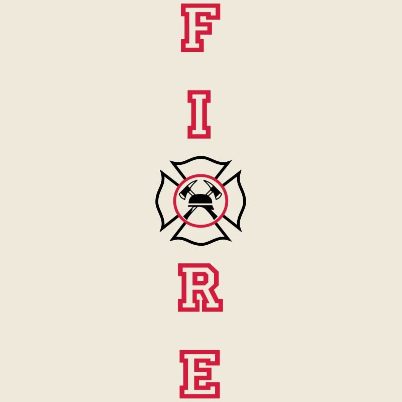 FIRE vertical with Maltese Cross