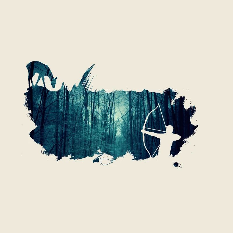 bowhunter splash winter forest