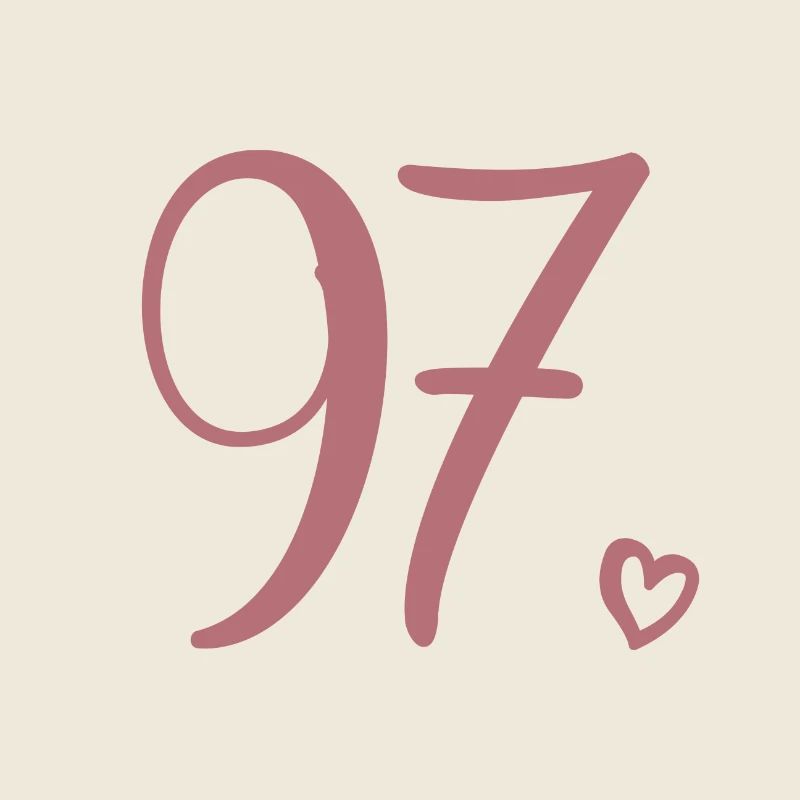 Cute Number 97, 97 Years Old, 97th Birthday Gift