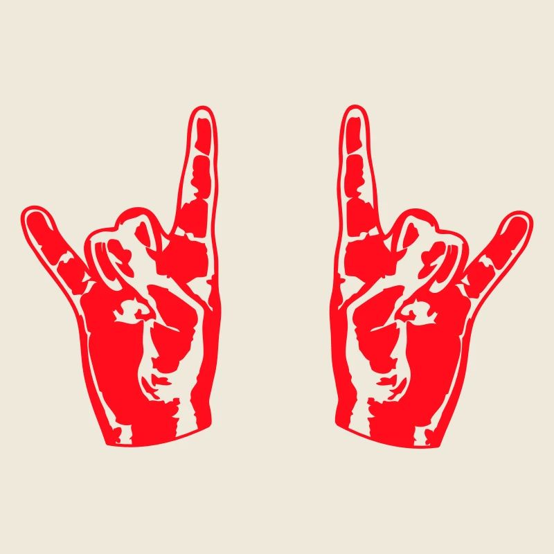Cool Heavy Metal Hard Rock Cornes Doigt Geste de la main