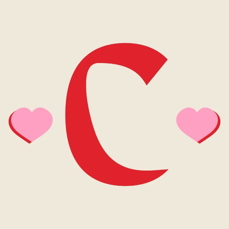 Buchstabe c rote Herzen