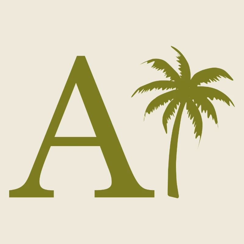 Letter A Green Palm