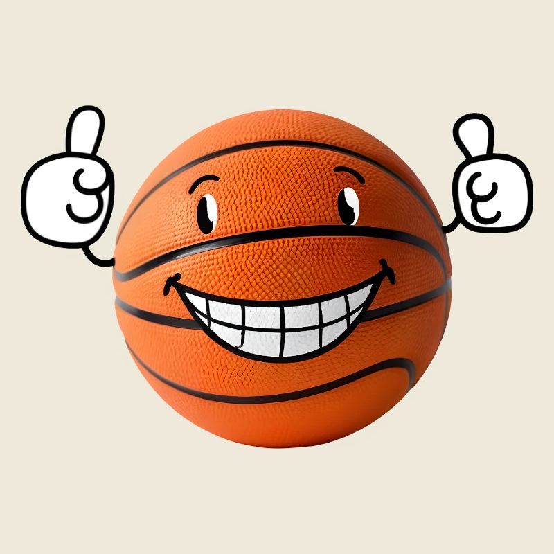 Basket-ball heureux montrant le pouce levé