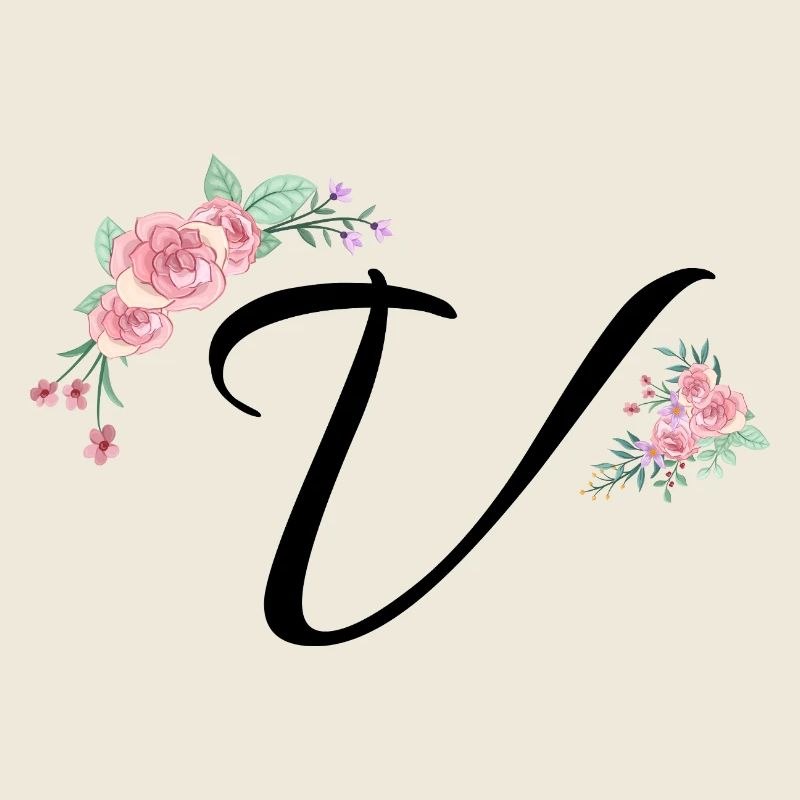 Lettre v fleurs