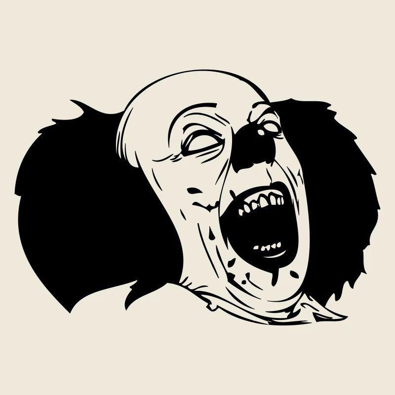 Evil Clown Black & White