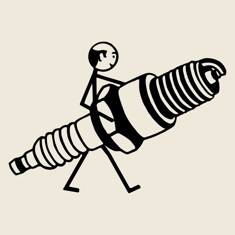 Mechatroniker mit Zündkerze