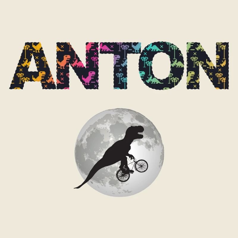 ANTON - Beautiful boy name with dinosaur