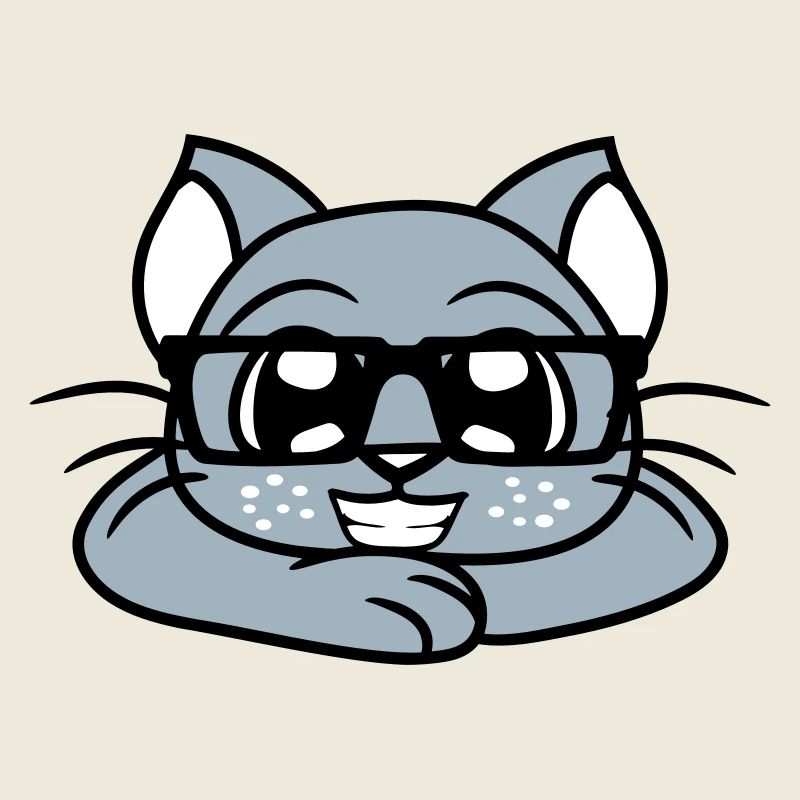 Smart Nerd Cat Lunettes à monture en corne Geek Kitten