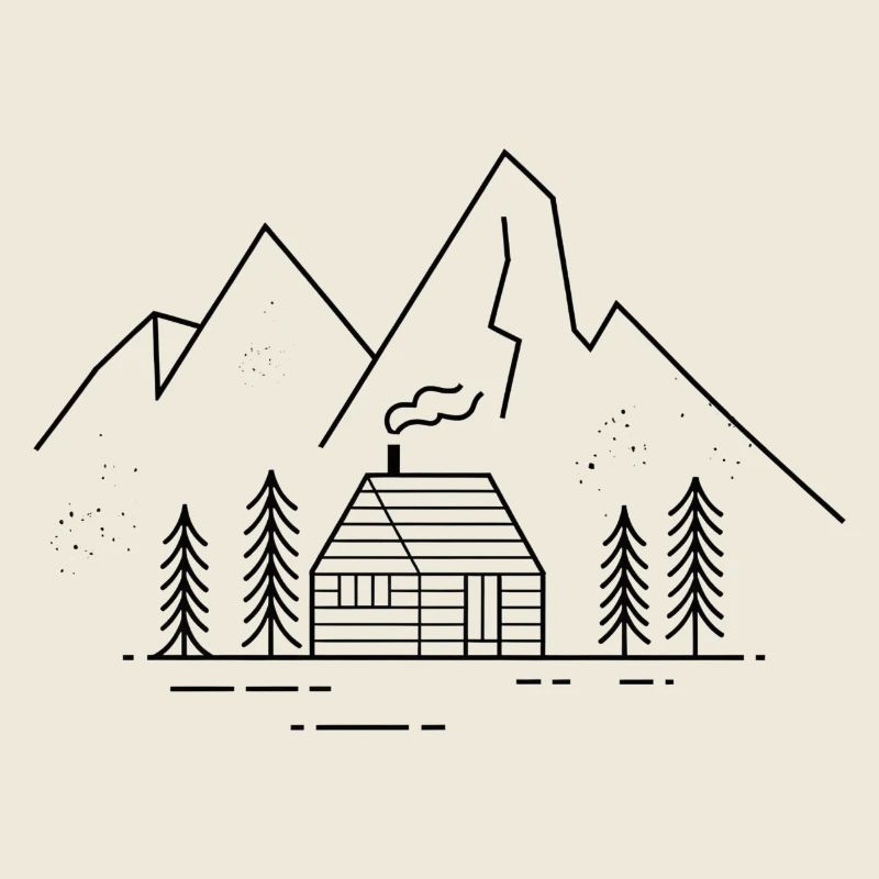 Mountains with mountain chalet