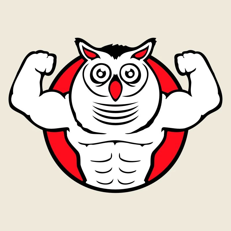 hibou bodybuilder muscles biceps poses gym rat cool