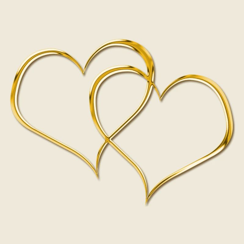 Double Heart GOLD 3D