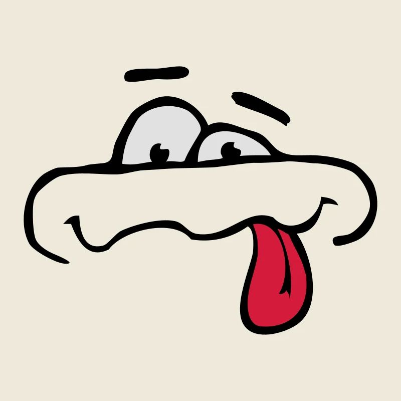 Lustiges Comic Cartoon Gesicht Zunge Rausstrecken