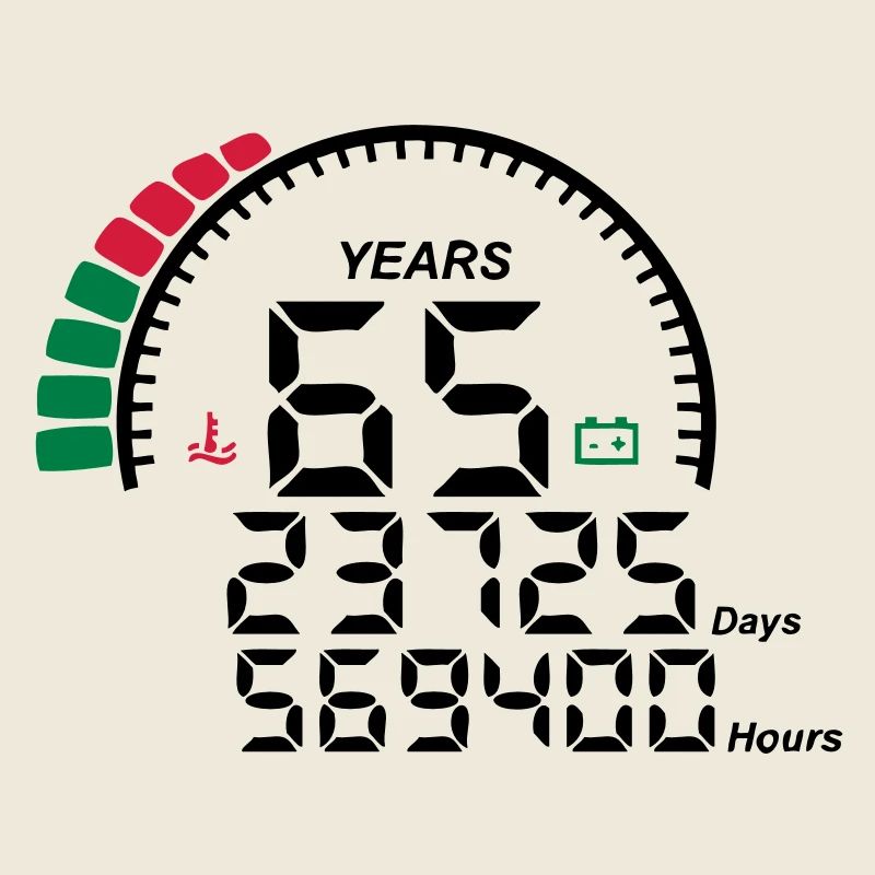 years 65 years anniversary meter