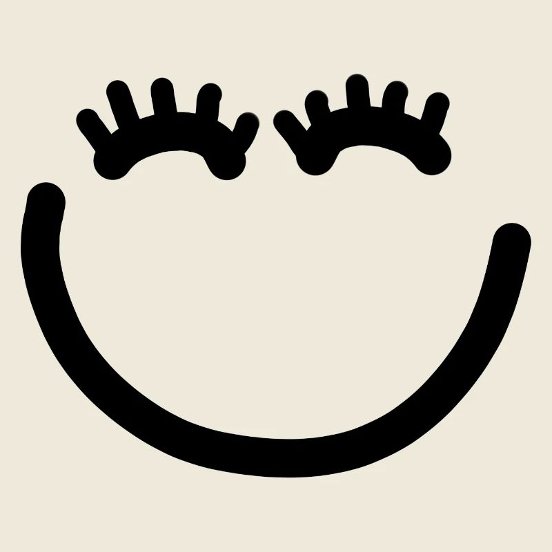 Happy face with eyelashes