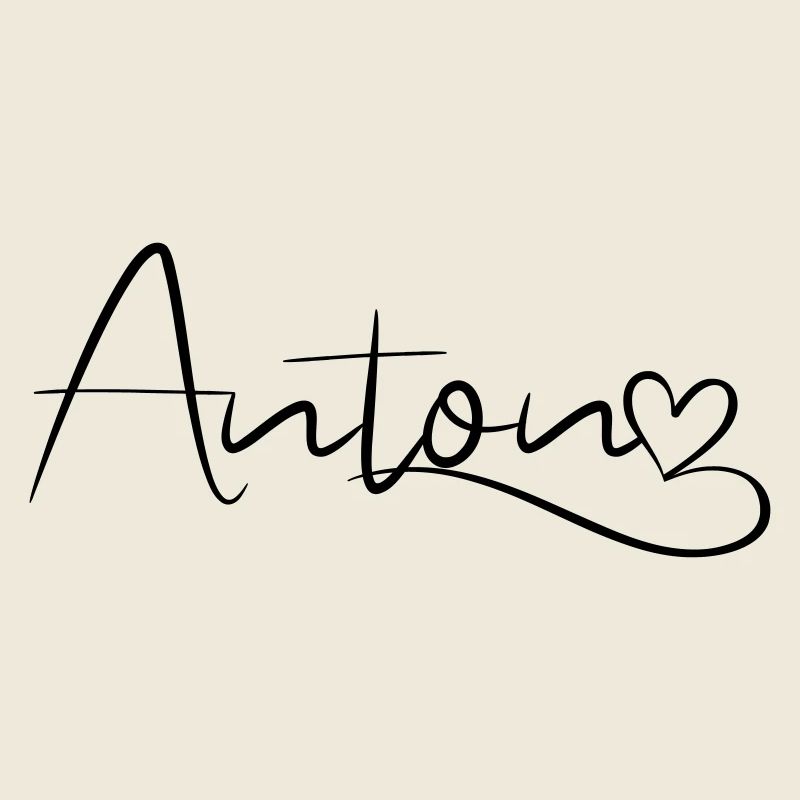 Anton Last Name First Name Heart Decor