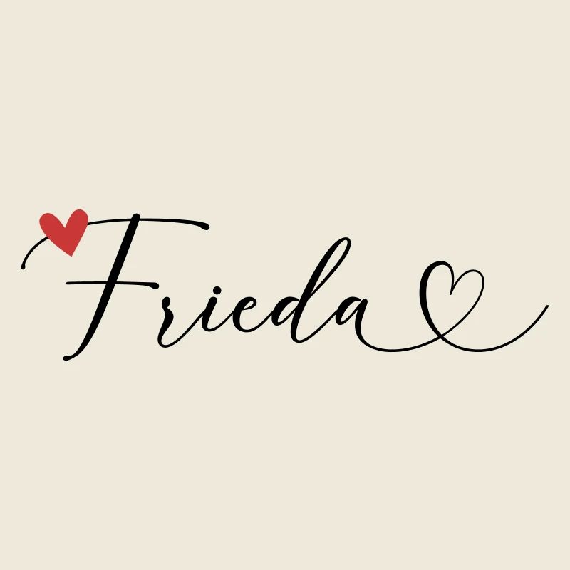 Frieda Last name First name Calligraphy heart