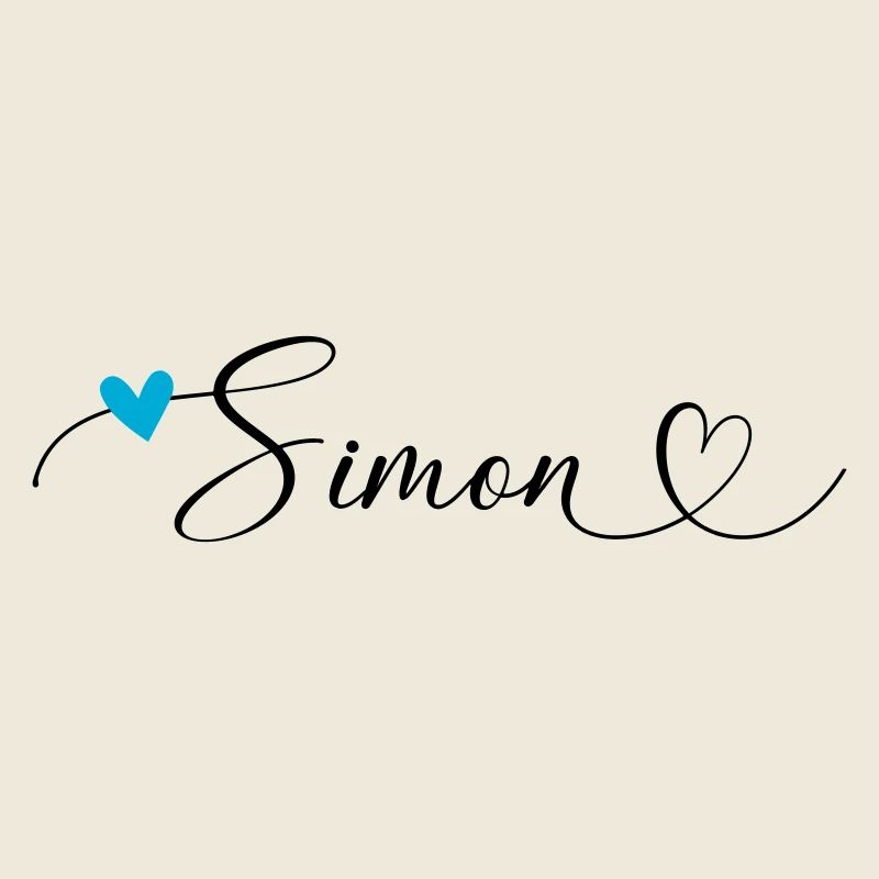 Simon Last name First name Calligraphy heart