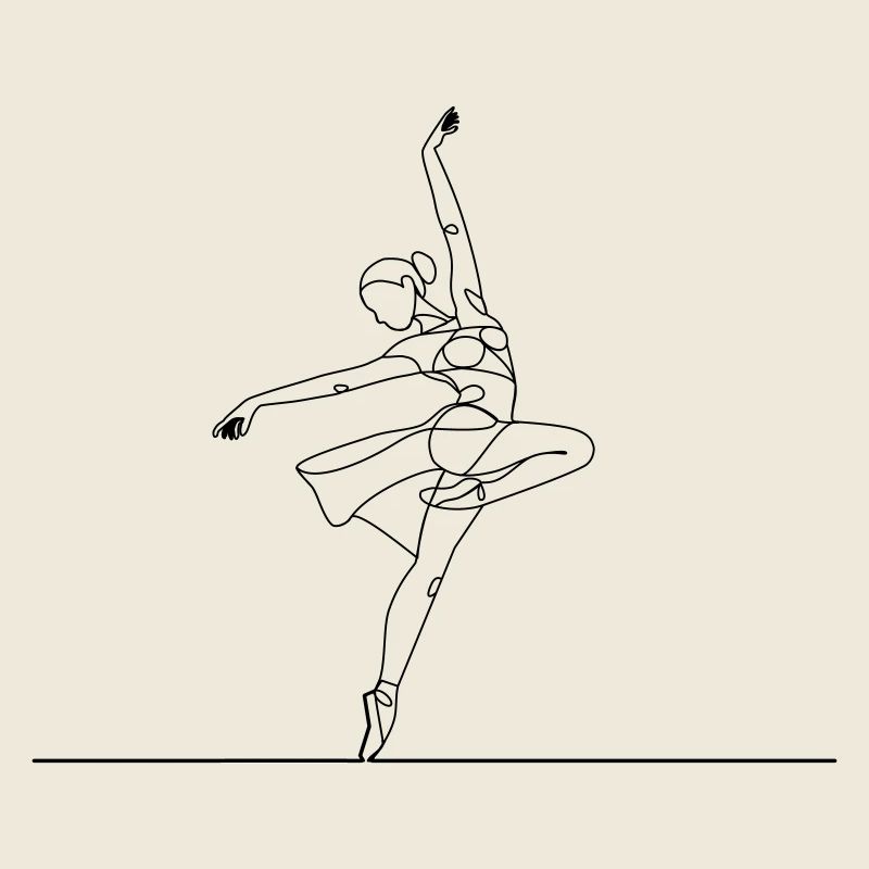 Ballet dancer - art line