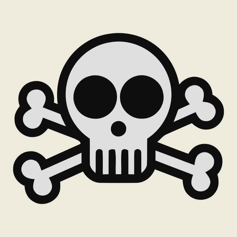 Crâne et os croisés de pirate