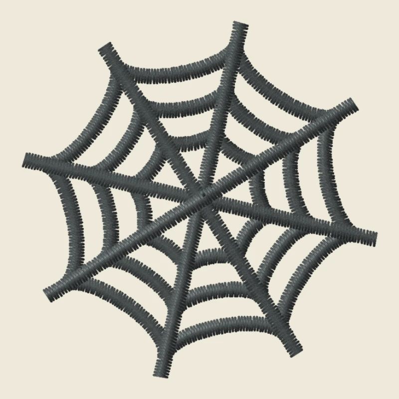 Embroidered spider web