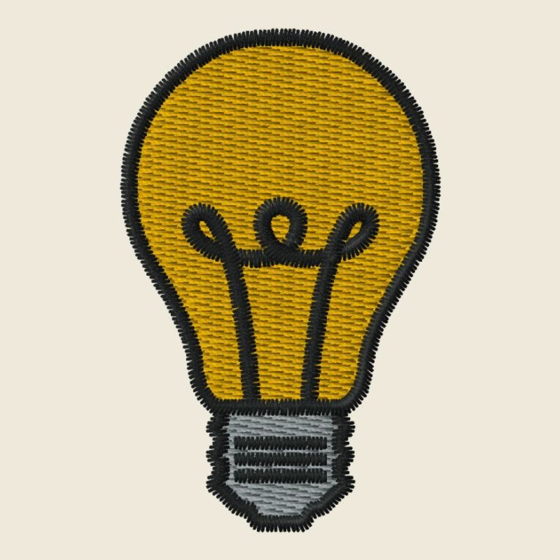 Embroidered light bulb