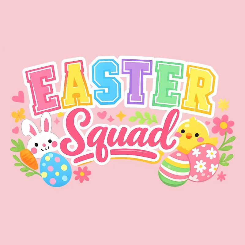 Easter Squad Colorful Eggs Chick