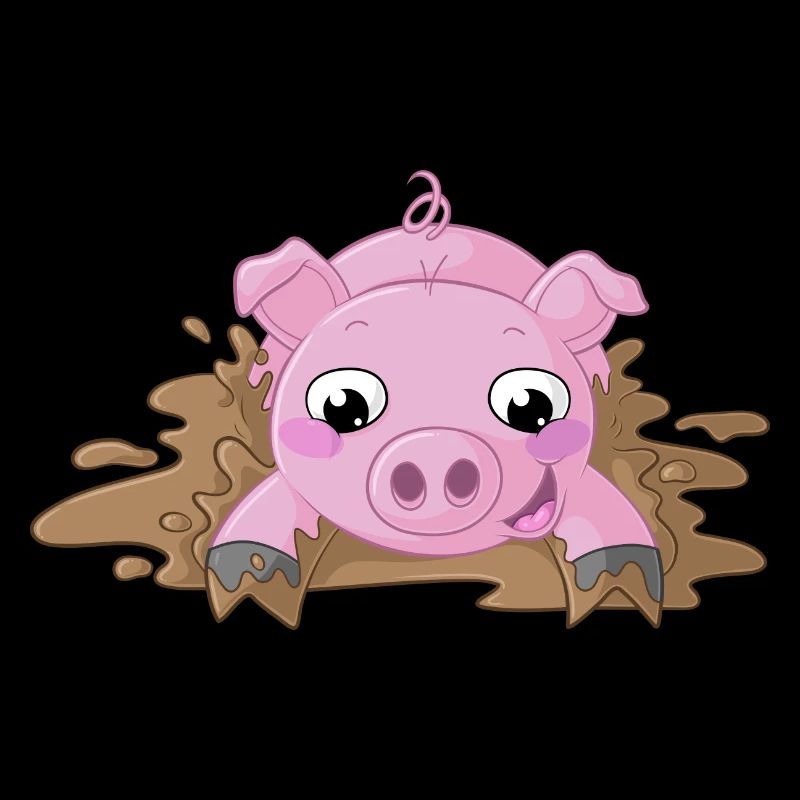 Planschendes Comic Schweinchen