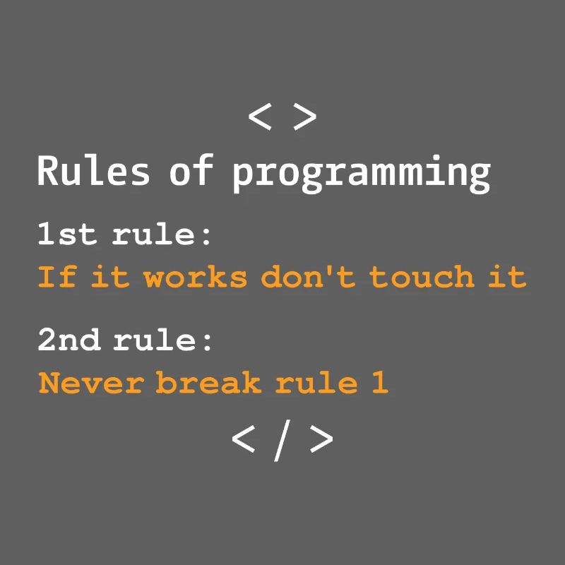 Rules of programming