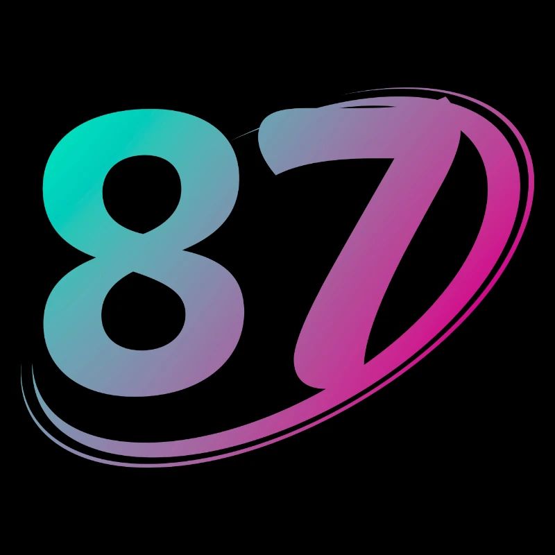 Numéro 87 multicolore