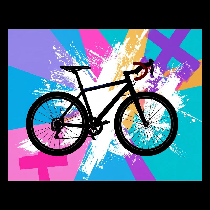 illustration,VTT,vélo de route,graffiti,rose