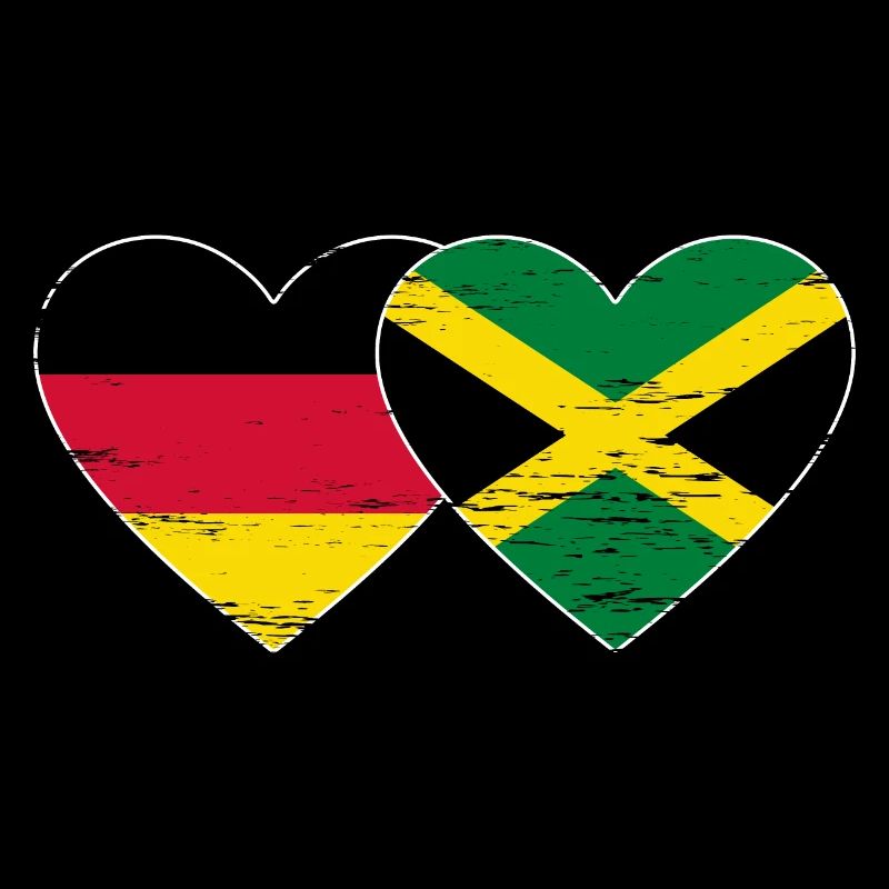 Germany Jamaica Flag Heart used