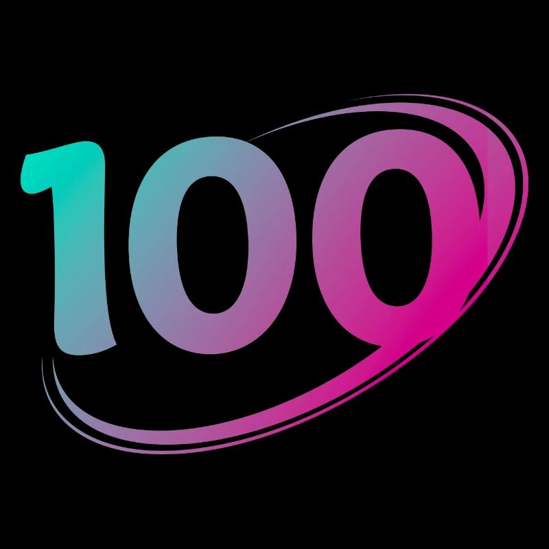 Numéro 100 multicolore