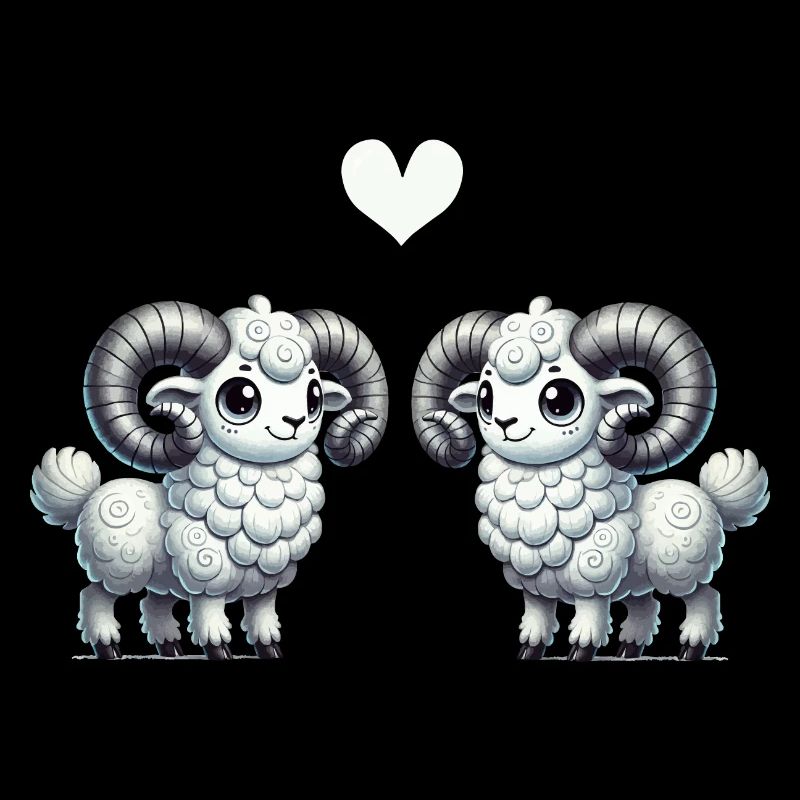 Bélier dessin animé amour