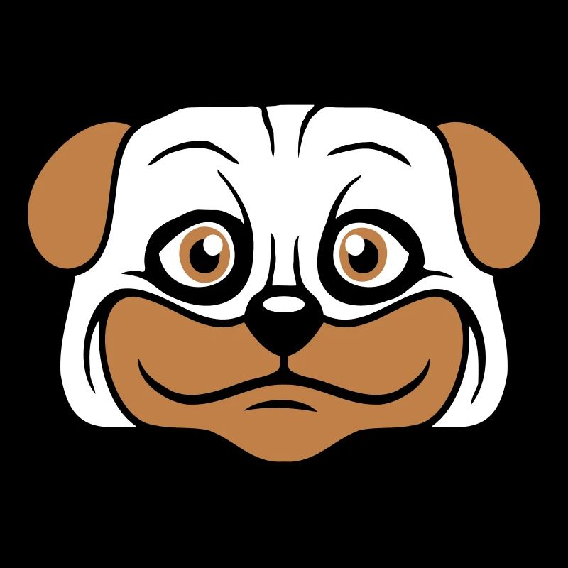 Hund Mops Klein Süß Dick Lieb Glücklich Comic Spaß