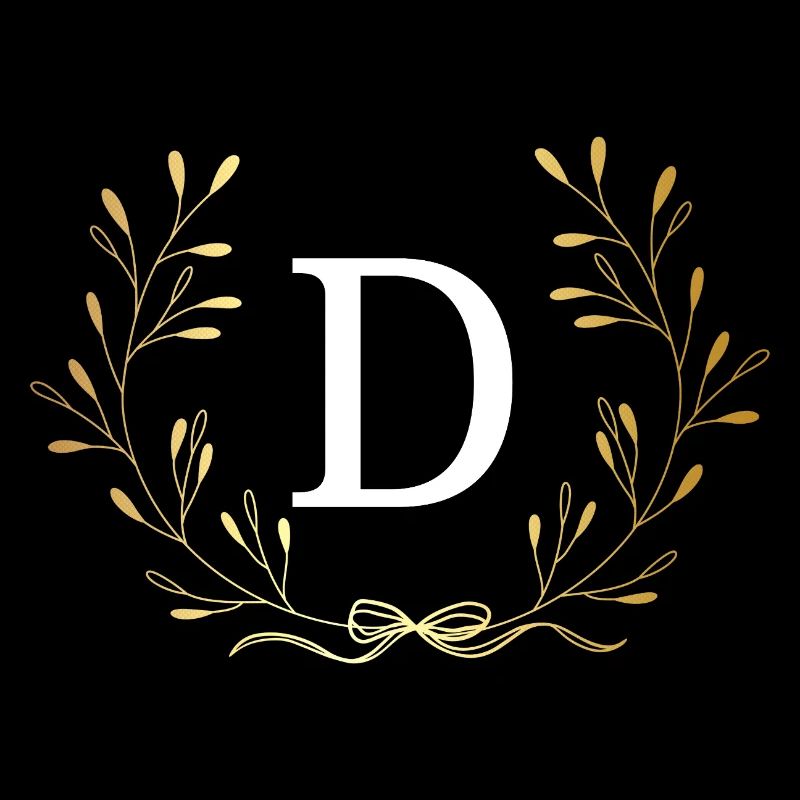 Lettre d couronne Floral doré