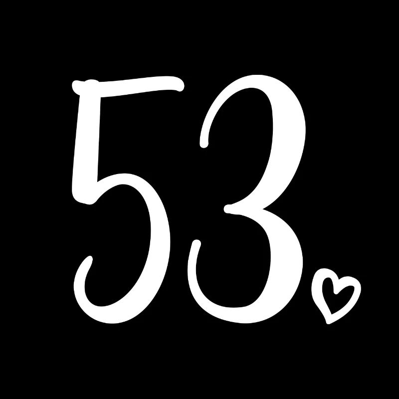 Cute Number 53, 53 Years Old, 53rd Birthday Gift