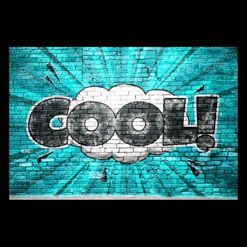 cooler Comic Style Bubble Graffiti Schriftzug auf Bric
