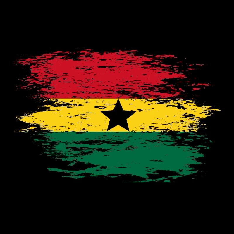Ghana Map Flag used
