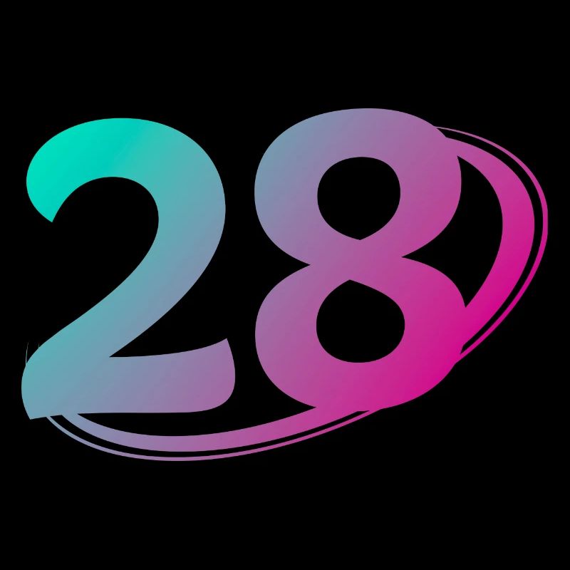 Numéro 28 multicolore