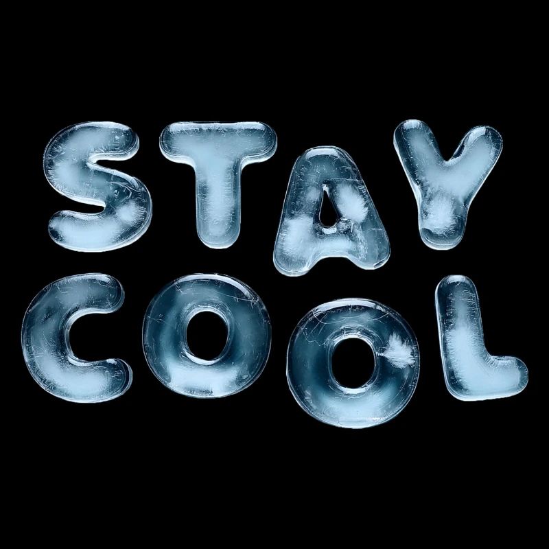 Stay Cool Eiswüfel Cool bleiben Eis Schrift