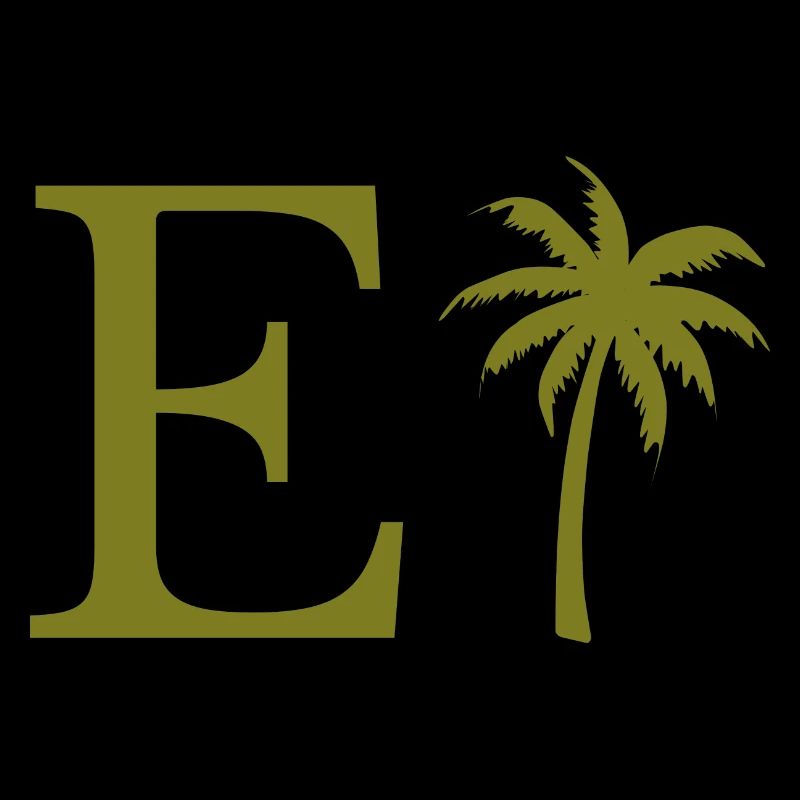Letter e green Palm