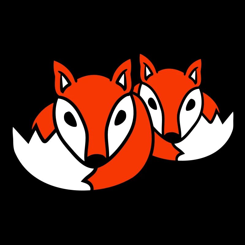 2 Amis Renards Roux Renard Deux Animaux Sauvages Équipe